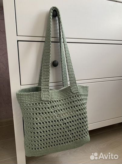 Мятная сумка из шнура