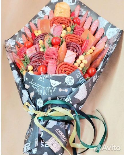 Съедобные букеты для мужчин,мясной букет