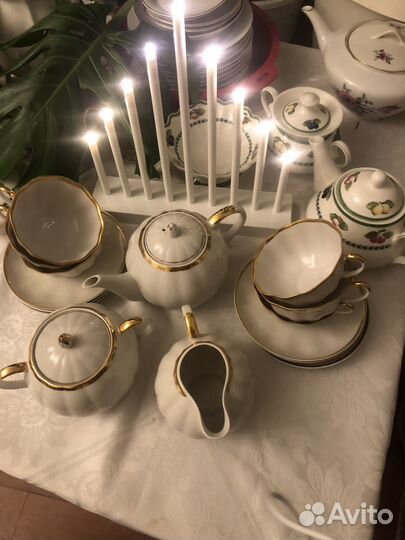 Сервиз чайный Золотая лента Дулево