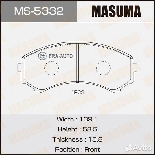 Masuma MS-5332 Колодки торм.пер