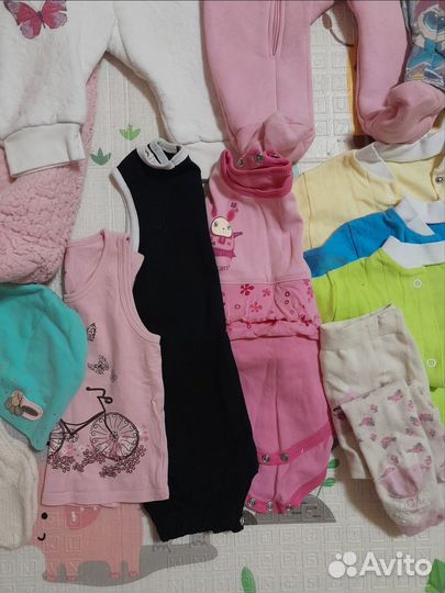 Огромный пакет одежды для девочки 68 74 80