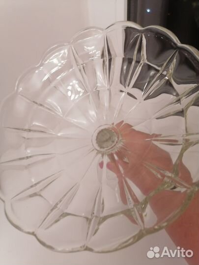 Ваза для фруктов на ножке стекло 60х годов