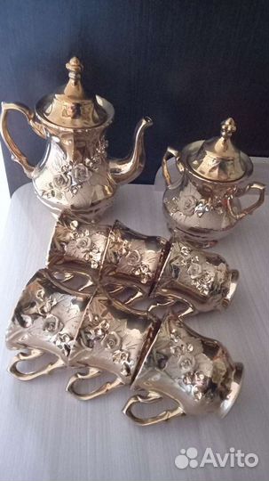 Чайно кофейный сервиз, (Золотая Роза)