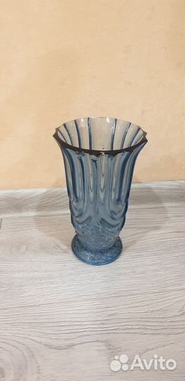 Ваза синее стекло СССР