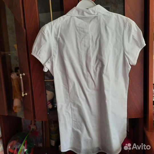 Блузка школьная белая с короткими рукавами