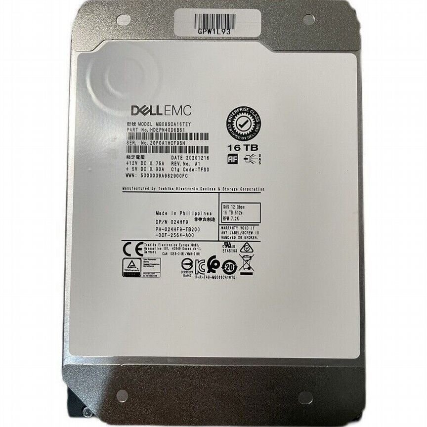 [MG08SCA16TEY] Dell 24hf9 16tb Mg08sca16tey