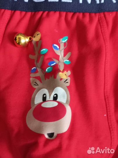 Мужские классные красные трусы с колокольчиком