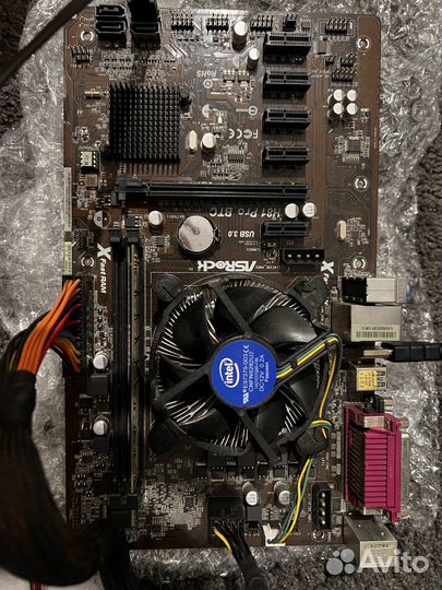 Комплект LGA1150 H81 Pro BTC+G1840+4Gb+охлад