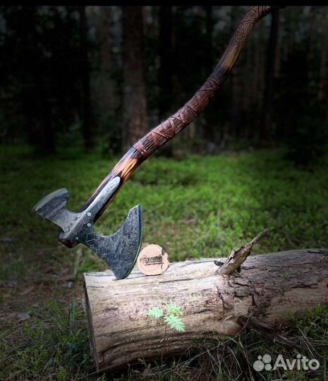 Топор кованый двусторонний ручной работы