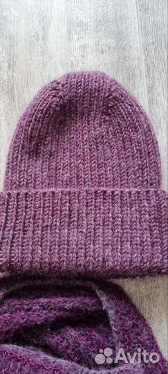 Шапка и снуд женские вязаные