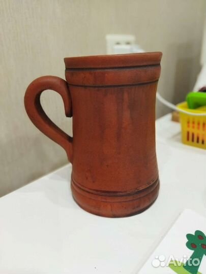 Кружка пивная глиняная