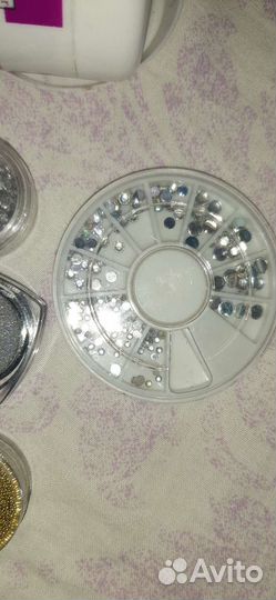 Втирка, стразы,шарики, укрепляющая пудра