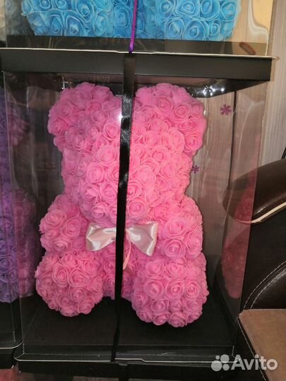 Мишка из роз, мишка из цветов. В наличии