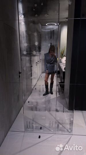 Пиджак серый в полоску