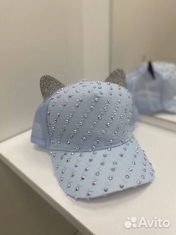 Детская кепка со стразами и ушками