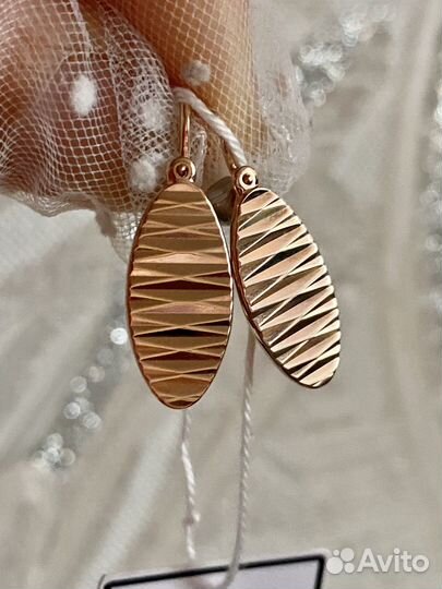Золотые серьги 583 пробы СССР 