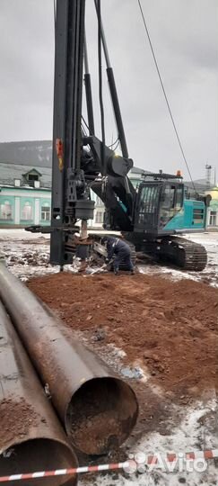 Бурение лидерных скважин, погружение свай