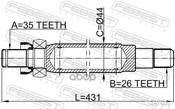 Полуось правая ford mondeo III 2112-gemt 2112-gemt