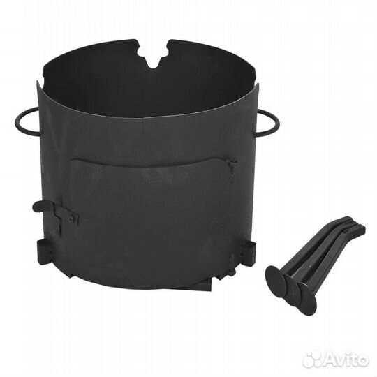 Печь под казан с дверцей 320 мм., сталь 2 мм