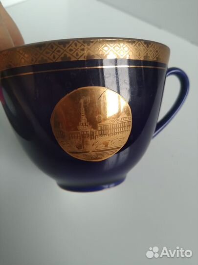Чайная пара лфз кобальт Москва СССР