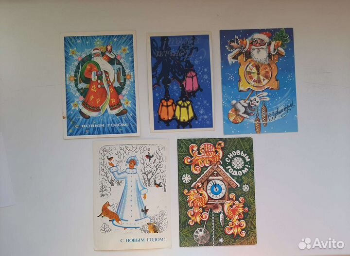 Новогодние открытки ссср, чистые
