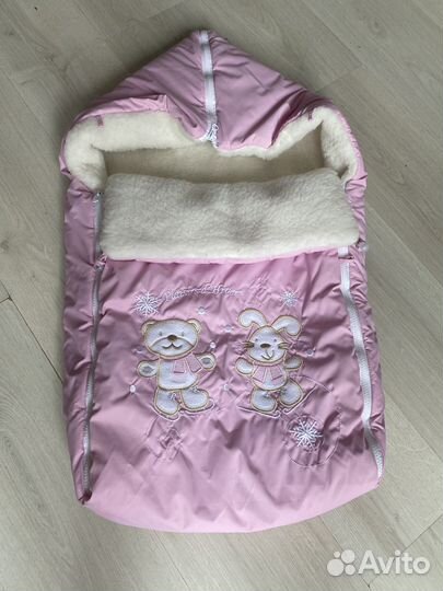 Зимний конверт в коляску на овчине