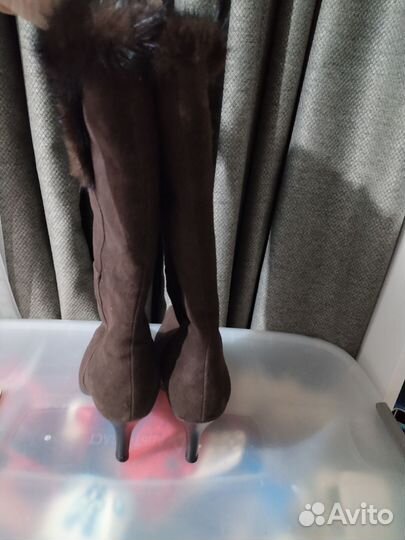 Зимние женские сапоги 38 натуральная замша