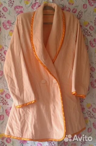 Халат женский махровый персиковый 46-48