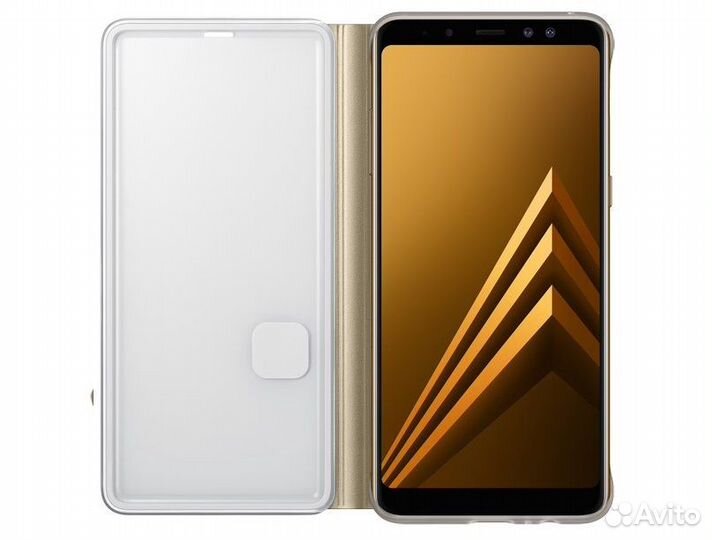 Оригинальный Чехол Neon Flip для Samsung A8+ Gold