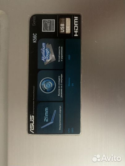 Ноутбук asus к56с