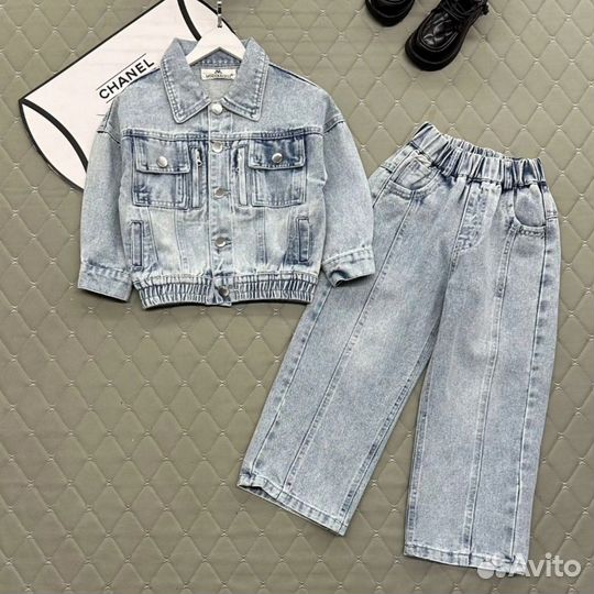 Джинсовый костюм для девочки, 98-122