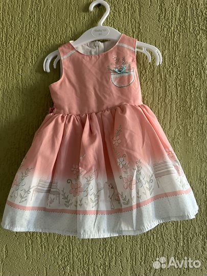 Нарядное летнее платье для девочки на 1-1,5 года