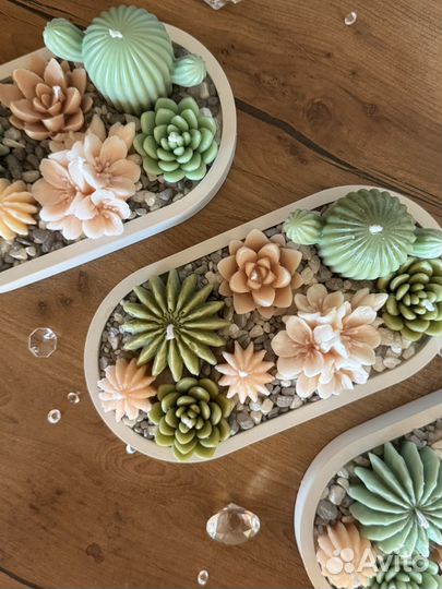 Свеча цветок натуральный воск -лучший подарок