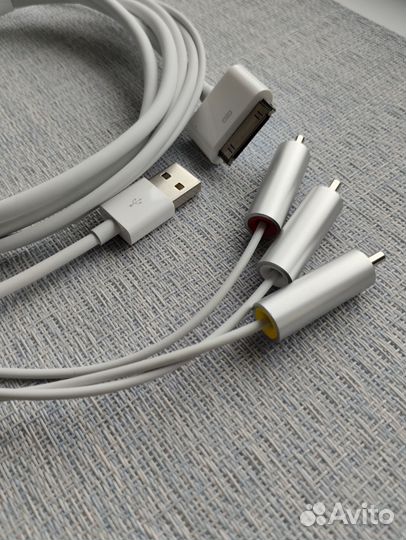 Кабель USB iPhone 2/3/4 + TV/AV