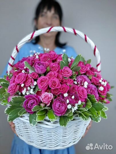 Роза букет цветы корзины