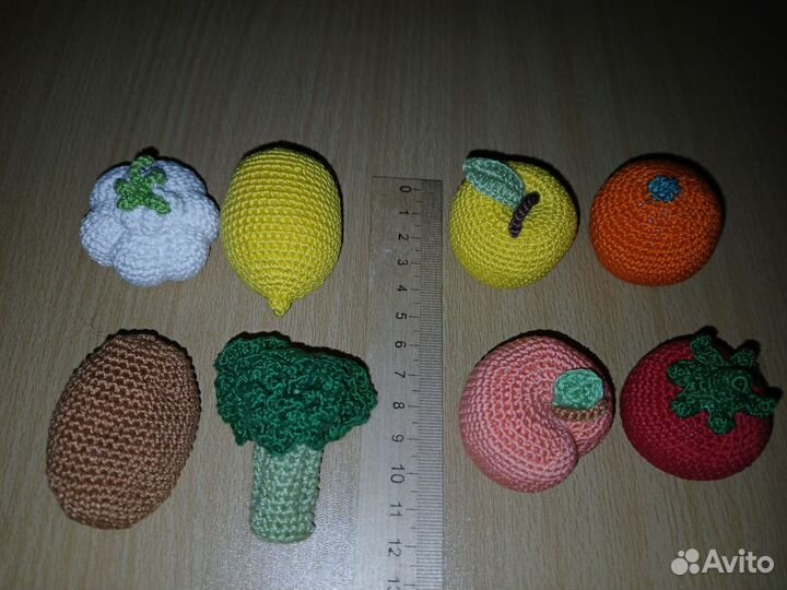 Набор вязаных фруктов и овощей (25 предметов)