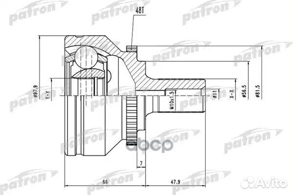 ШРУС наружн к-кт 36x56.5x27 ABS:48T volvo: C70