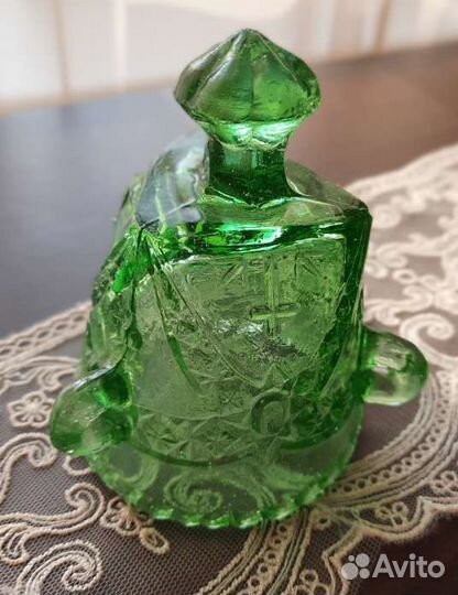 Лампадка старинное изумрудное стекло