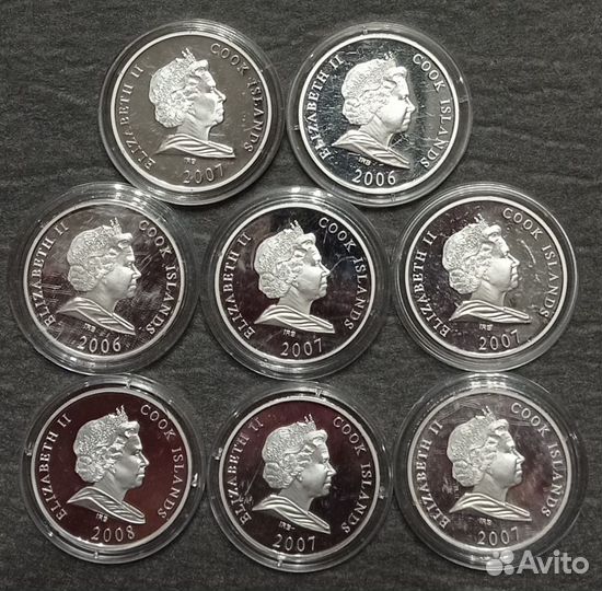 Монеты О. Кука Мировые памятники 3D Серебро