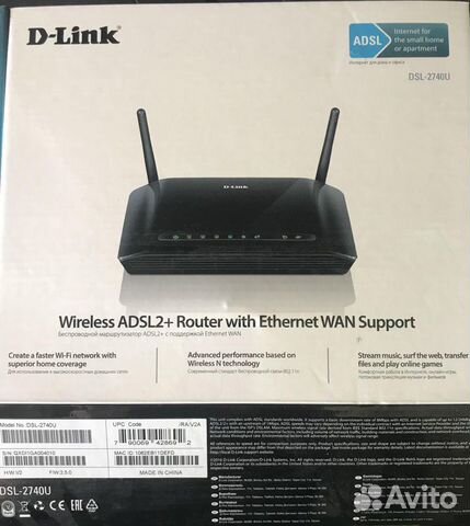 Wi-Fi роутер D-link DSL-2740U/RA/V2A