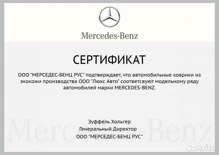 3D Коврики Mercedes Maybach из Экокожи