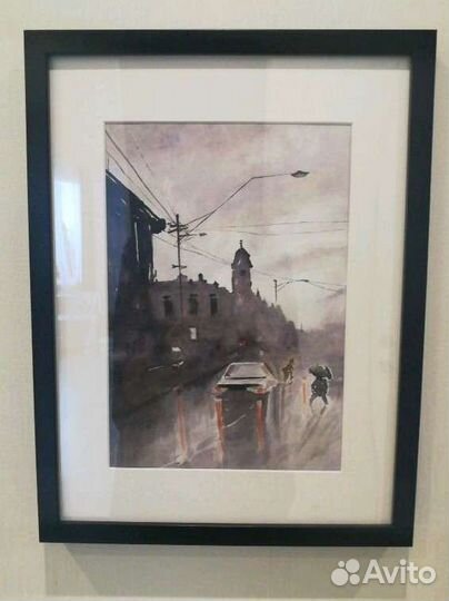 Интерьерная Картина - акварель, в раме IKEA