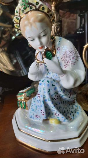 Статуэтка малахитовые шкатулка