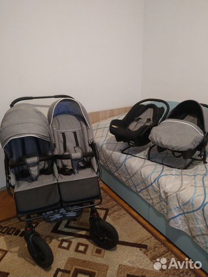 Коляска-трансформер для двойни Mikado Duet Lux 3в1