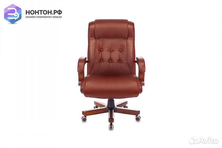 Кресло руководителя Бюрократ T-9926walnut светло-к