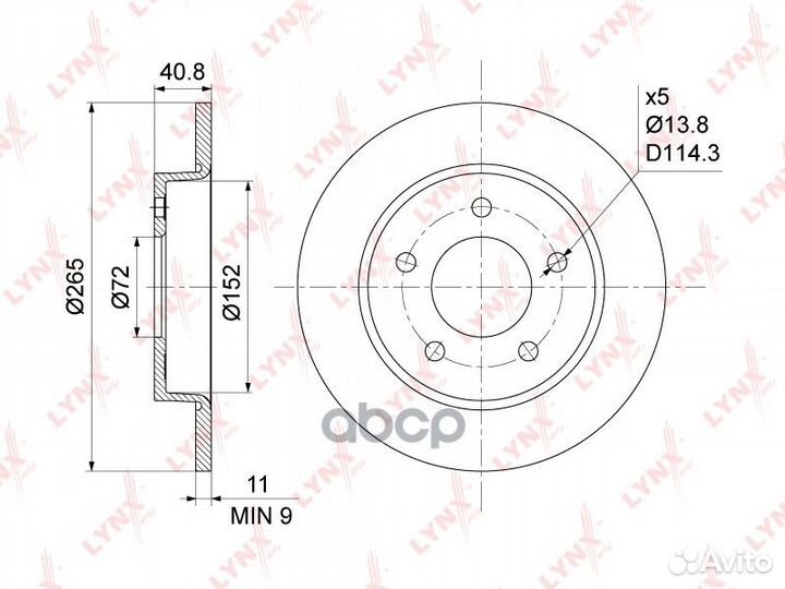 Диск тормозной mazda 3 1.4-2.0 03- задний BN-10
