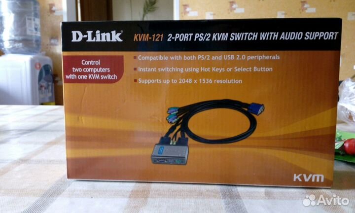 D-Link kvm-121 2port ps/2 ibn switch with audio su