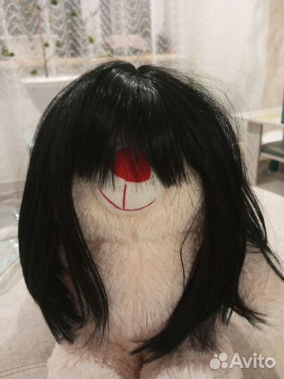 Парик черный с челкой каре