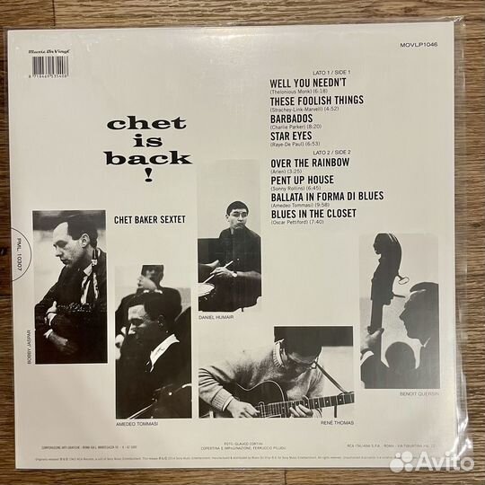 Chet Baker Sextet – Chet Is Back (LP)