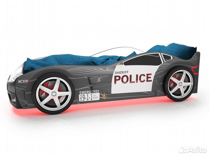 Кровать-машина Турбо Полиция-2, 3D - дизайн